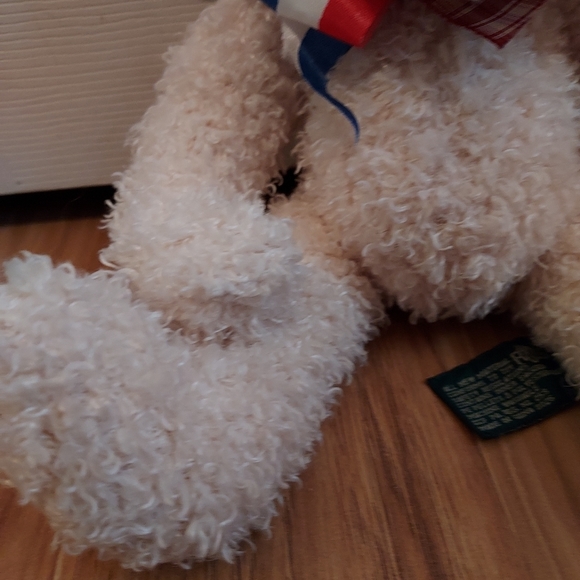 Russ Cream Frizzly Bear From The Past Stuffed Plush Animal Beanie Fuzzy - Picture 3 of 11